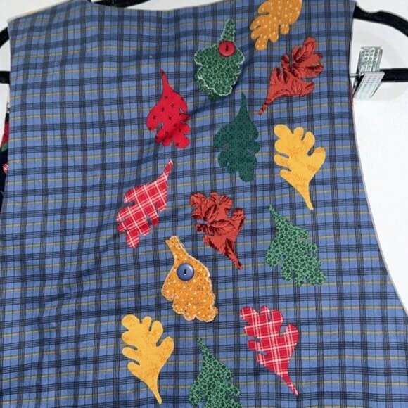 Vintage Apple & Alphabet Themed Patchwork Vest - Picture 9 of 10